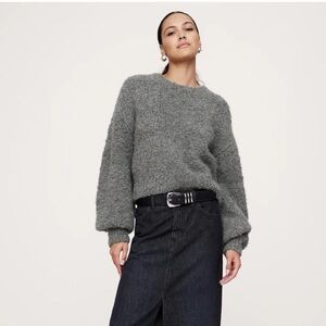 Banana Republic Crewneck Sweater Full Sleeves Bouclé Wool Alpaca Size Small